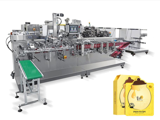 Horizontaal Type Automatisch Gezichtsmasker die Machine, de Gezichtsmachine van de Maskerverpakking maken