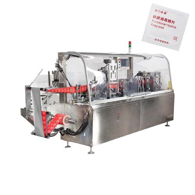 Volledig automatische 4 zijdelinge afdichting natte wip verpakkingsmachine enkel zakje alcohol zwab verpakkingsmachine